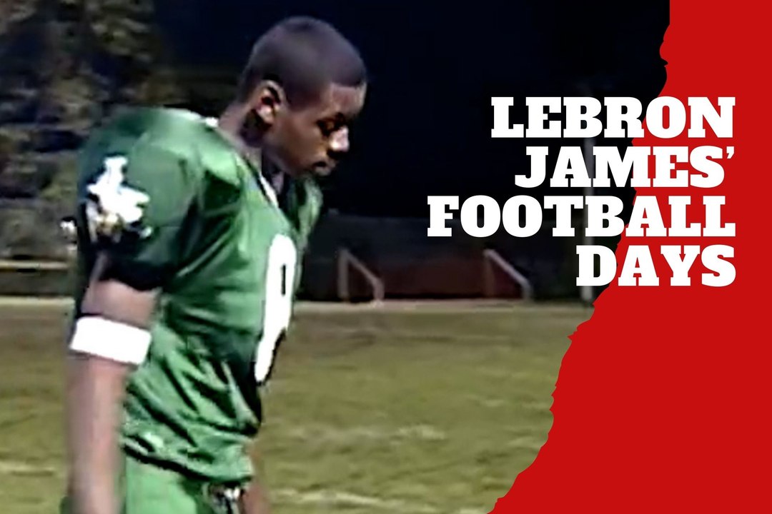 Never seen before! Lebron James playing football at St. Vincent-St. Mary high school