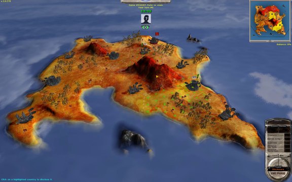 Massive Assault Network 2 (TBS): map Brimstone, playing on Linux (Lutris, Wine, Conty): won