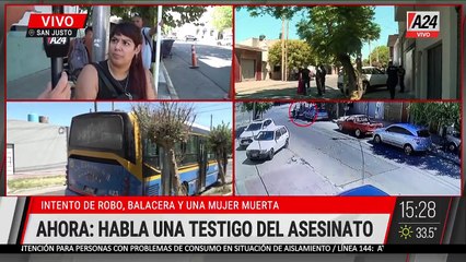 A24.com - 🔴 SAN JUSTO, INTENTO DE ROBO, BALACERA Y UNA MUJER MUERTA  🗣️ @PonzonePablo @Bobby
