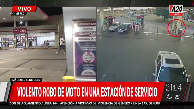 🔴OTRA VEZ MOTOCHORROS: ENTRARON A LOS TIROS A UNA ESTACIÓN DE SERVICIO