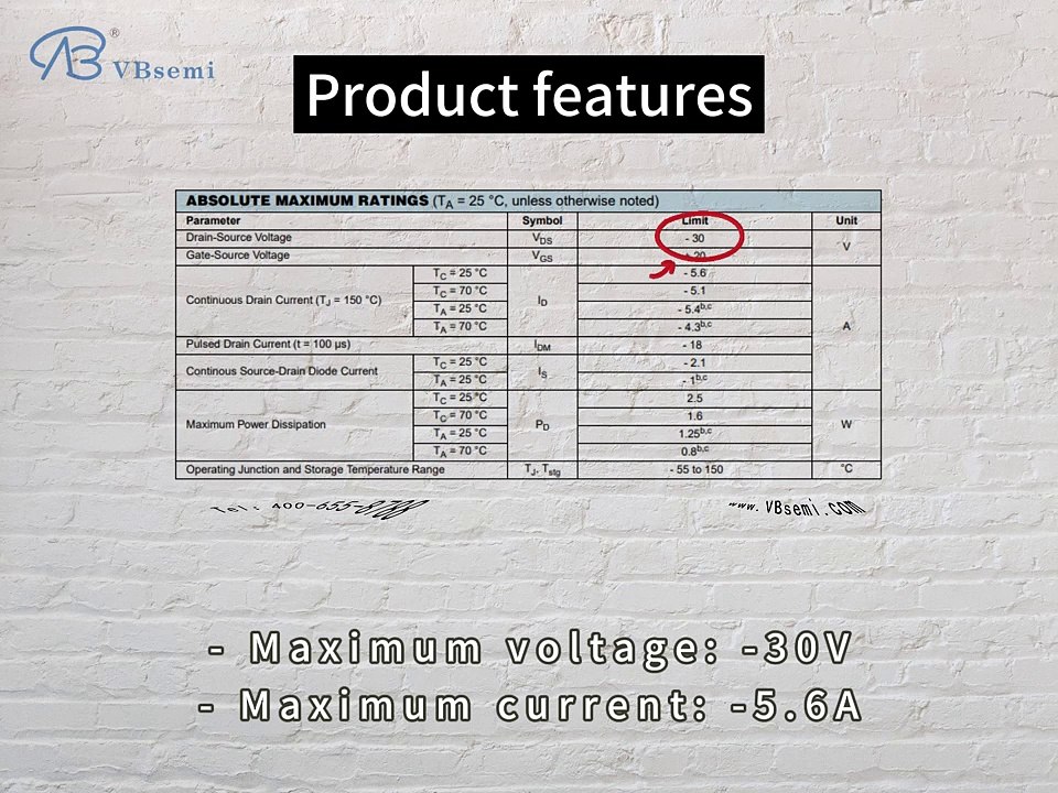 CPH3304-TL-E-VB is a SOT23 package P-Channel field effect MOS tube