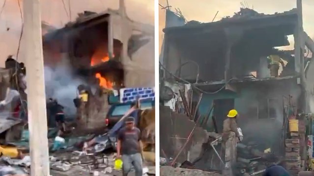 Imágenes impactantes de la explosión de una vivienda con pirotecnia en Chimalhuacán, entre heridos y gritos de desesperación