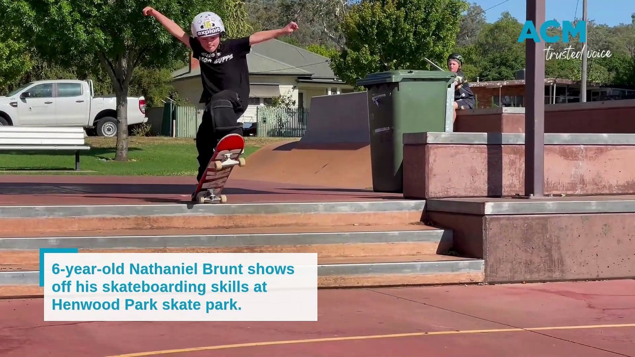 Nathaniel Brunt shows his skating skill at Henwood Park skate park