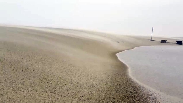Wind and rain tearing over the dunes at Anna Bay as an east coast low looms | Newcastle Herald | January 16, 2025