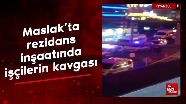 Maslak'ta rezidans inşaatında işçilerin kavgası