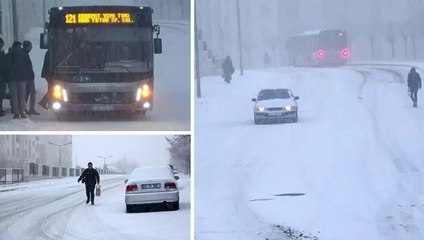 Van’da yoğun kar yağışı: Her yer beyaza büründü, uçak seferleri rötar yaptı
