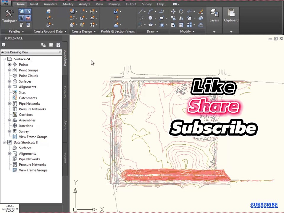 how to Create Waterdrop Paths in civil 3d #autodesk #autocadcivil3d # ...