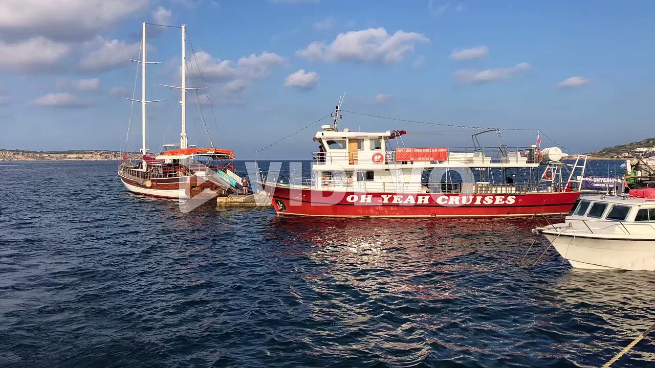 luxury yacht sail boat moored in malta Mediterranean Sea