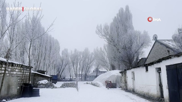 Ağrı'da kış manzarası büyülüyor