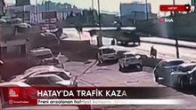 Hatay'da freni arızalanan hafriyat kamyonu dehşet saçtı