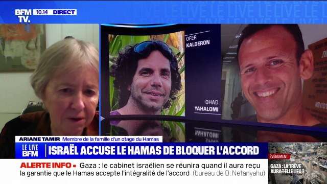 Libération des otages: Ça prendra tellement de temps qu'on n'est pas au bout de nos angoisses , déplore Ariane Tamir, membre de la famille d'un otage.