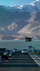 Traffic, Ocean and Mountains Free Stock Video