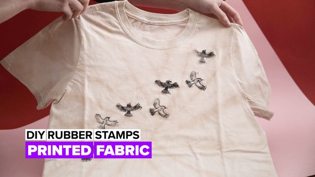 DIY Rubber Stamps: Custom-stamped fabric