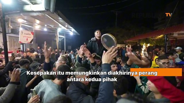 Kegembiraan Warga Gaza Sambut Gencatan Senjata Hamas-Israel