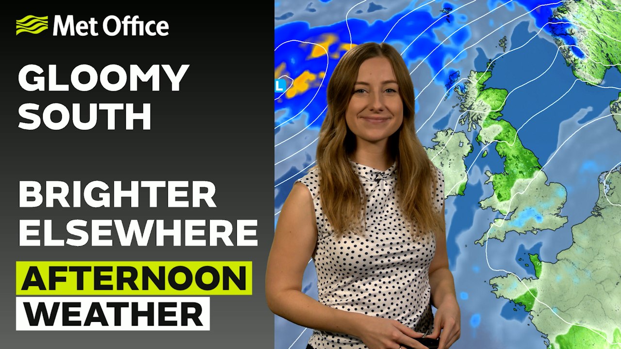 Met Office Afternoon Weather Forecast 16/01/2025 - Mostly dry, drizzle far northwest
