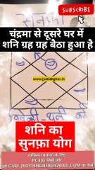 कुंडली में शनि सुनफ़ा योग कब बनता है l what is sanapa Yog in the horoscope l #jyotishgher #sunafa