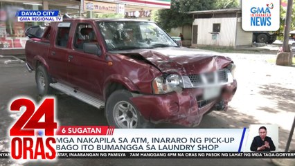 Mga nakapila sa ATM, inararo ng pick-up bago ito bumangga sa laundry shop | 24 Oras