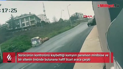 İstanbul'da kontrolden çıkan kamyon dehşet saçtı!