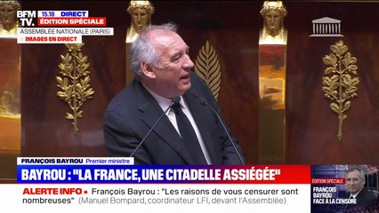 François Bayrou: “Nous sommes, nous la France, en situation de citadelle assiégée”