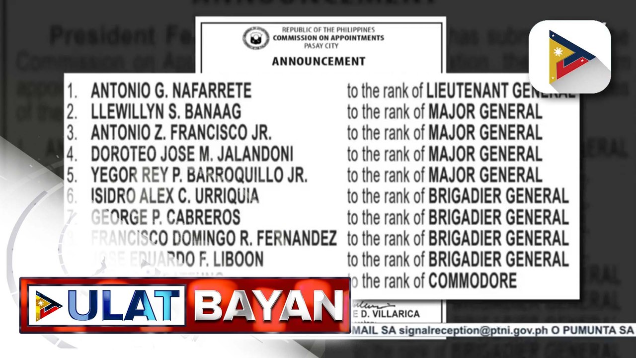 Nominasyon para sa promosyon ng ilang opisyal ng AFP, isinumite ni PBBM sa CA