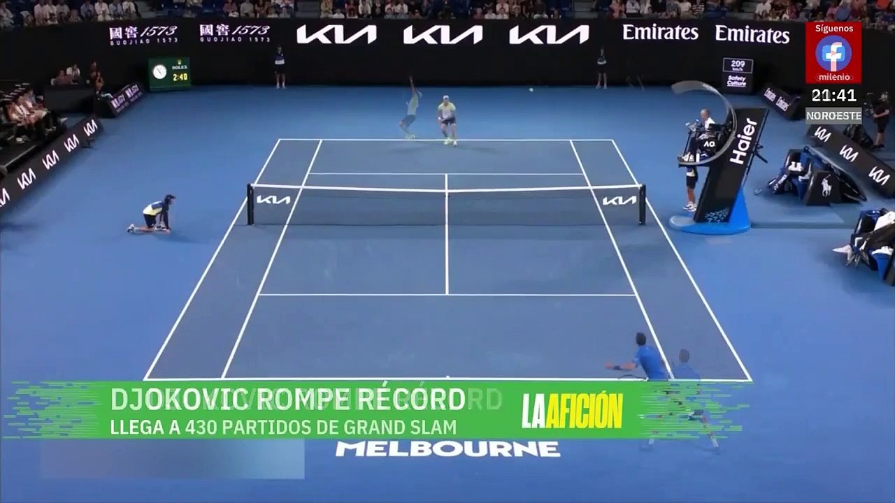 Novak Djokovic supera a Roger Federer en partidos de Grand Slam en la historia del tenis