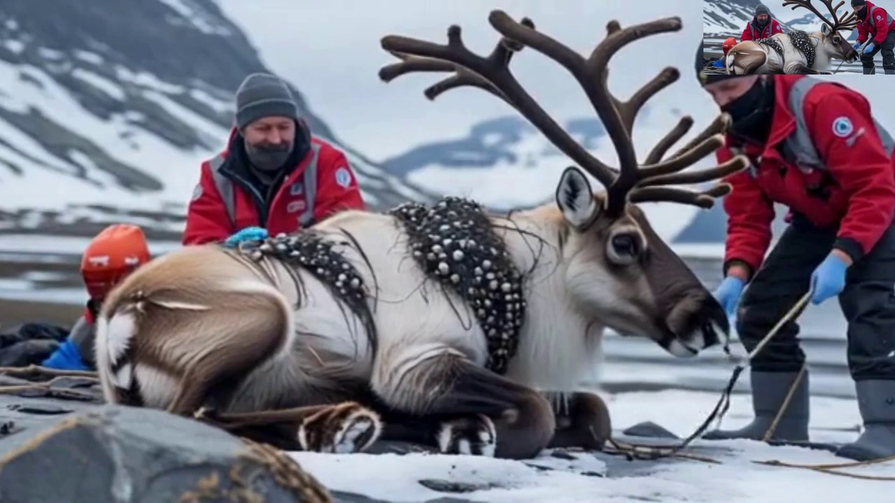 A reindeer was harmed by barnacles and parasites, A salvage group