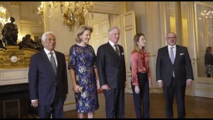 Re Filippo del Belgio e la Regina Mathilde ricevono i leader europei