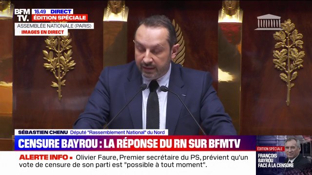 Sébastien Chenu (RN) à propos du discours de politique générale de François Bayrou: Un crachat au visage des Français qui galèrent
