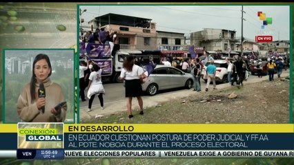 Vicepresidenta de Ecuador cuestiona el apoyo de las FF.AA. a Noboa