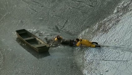 Man and his dog rescued after falling in ice at Lake Waban in Massachusetts