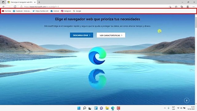 Como poner la Barra de Favoritos en Microsoft Edge | mostrar y ocultar barra de favoritos en edge