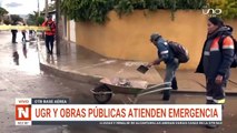 Calles y casas quedaron anegadas en la OTB “Base Aérea” por las intensas lluvias