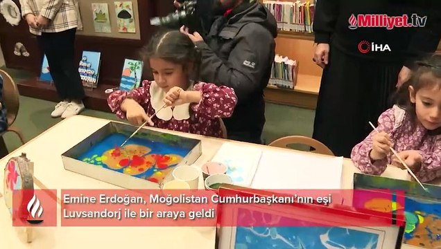 Emine Erdoğan, Moğolistan Devlet Başkanı’nın eşi ile bir araya geldi