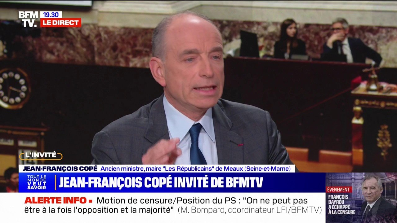 Motion de censure rejetée: "Il faut que la droite se prépare", assure Jean-François Copé, ancien ministre et maire LR de Meaux
