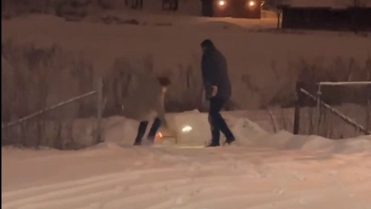 Fireworks in snow: Daredevil’s risky stunt nearly gets him blown away