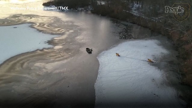 Firefighters Make 'Dramatic Ice Rescue' to Save Man and His Dog from Massachusetts Lake