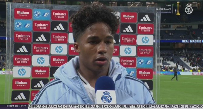 Zona mixta de Endrick tras el real Madrid - Celta