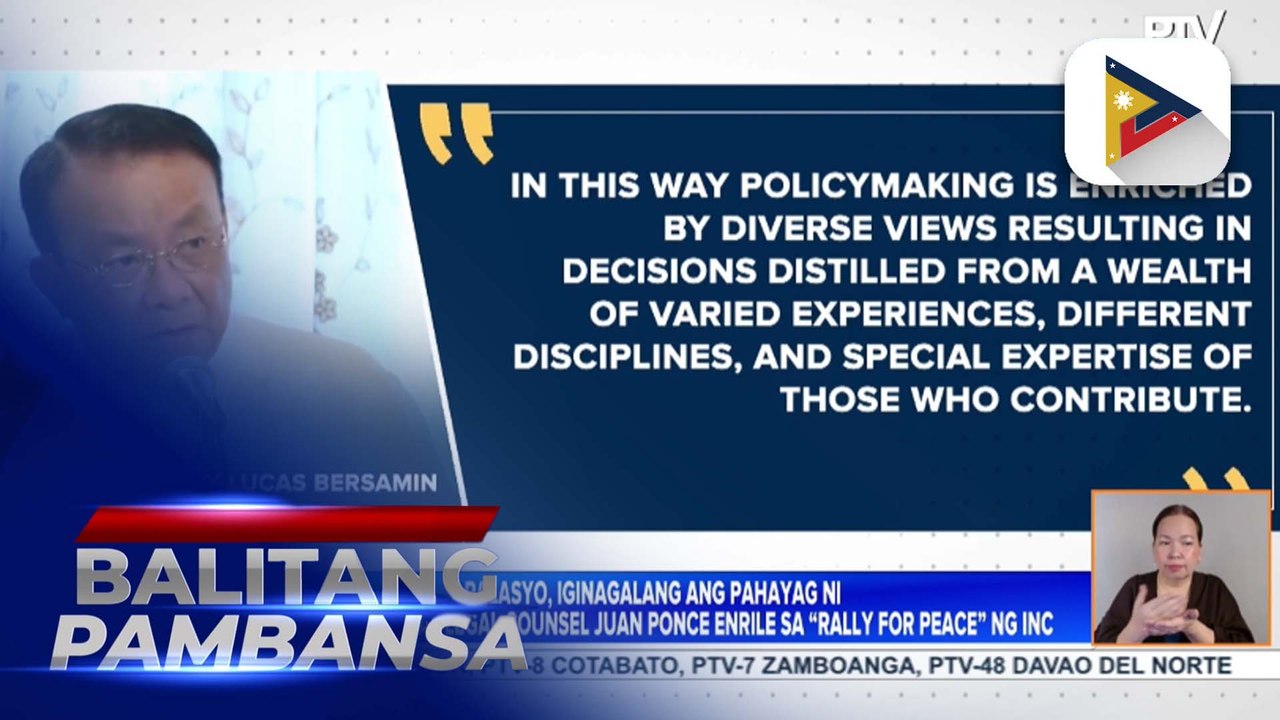 Palasyo, iginagalang ang pahayag ni Chief Presidential Legal Counsel Juan Ponce Enrile ukol sa “rally for peace” ng INC