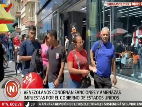 Venezolanos rechazan las medidas coercitivas impuestas por el gobierno de EE. UU.