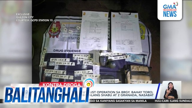 5 suspek, arestado sa buy-bust operation sa Brgy. Bahay Toro; P136,000 halaga ng hinihinalang shabu at 2 granada, nasabat | Balitanghali