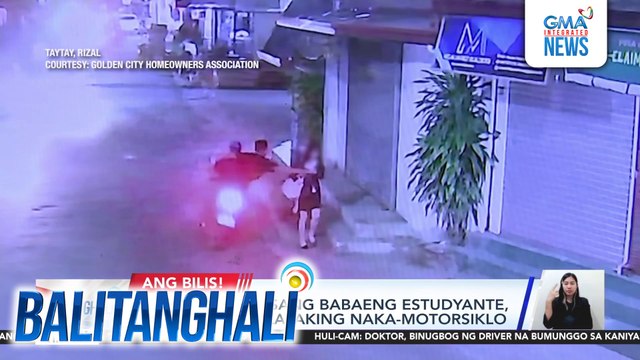 Cellphone ng isang babaeng estudyante, hinablot ng 2 lalaking naka-motorsiklo | Balitanghali