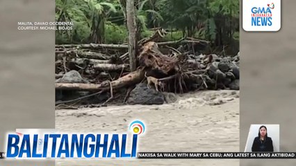 Aso, buwis-buhay na tumawid sa rumaragasang tubig sa ilog para sundan ang mag-asawang amo | Balitanghali
