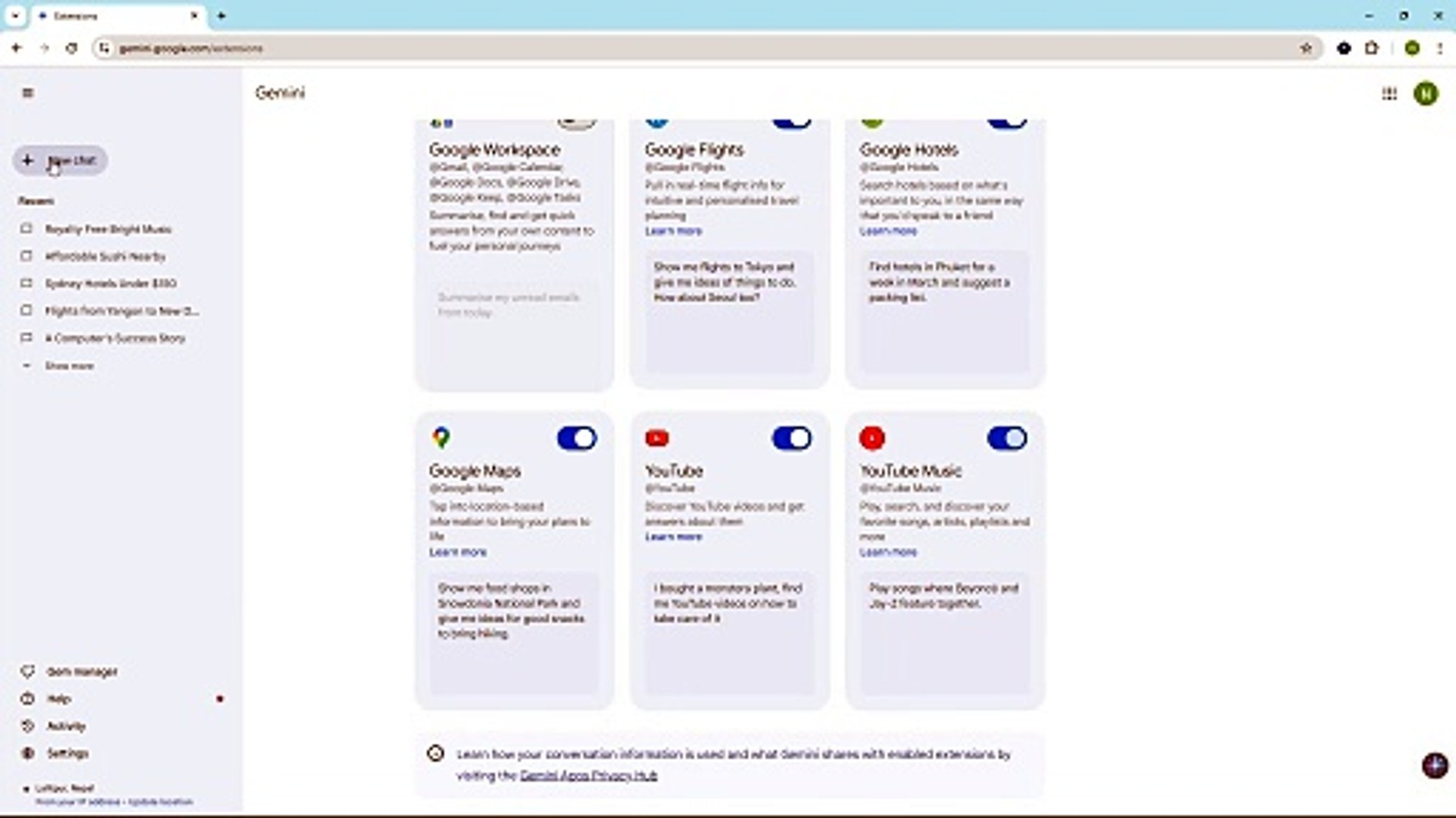 ⁣Google Gemini Course Section 58 Using YouTube Music Extension