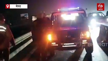 मेरठ में दिल्ली देहरादून हाइवे पर अज्ञात वाहन की चपेट में आकर तेंदुए की मौत