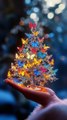 Butterfly Christmas tree on a hand #Christmas #magical #digitalart #art #ai #digitalart #aiart credit  : @fantasydreams