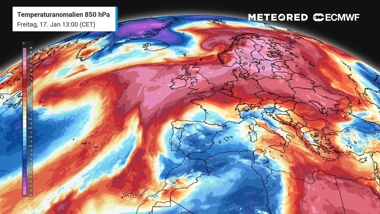 Extreme Höhenwärme über Europa am kommenden Wochenende