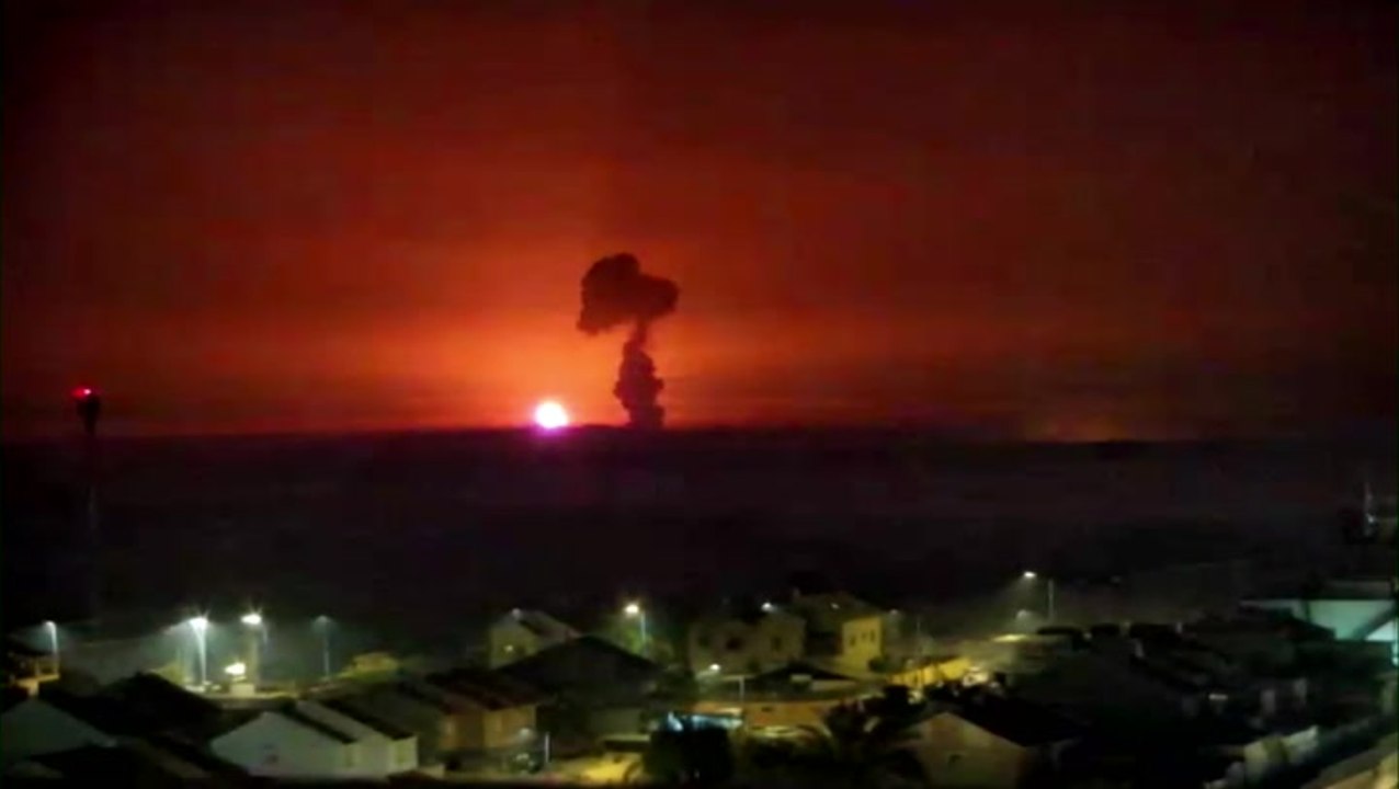 Gaza skyline glows orange with blasts as Palestinians await Israel-Hamas ceasefire deal