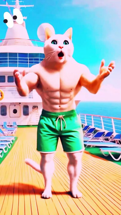 Cat father save her child from big wheel