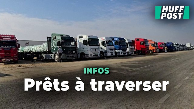 À la frontière égyptienne, les images des convois d’aide prêts à entrer dans Gaza