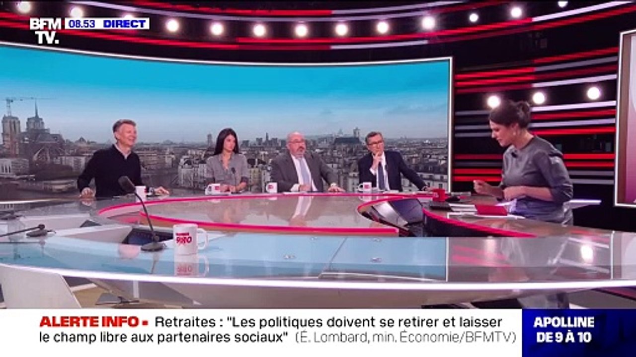Apolline de Malherbe surprise par le retour en plateau du ministre de l'Économie Éric Lombard, qu'elle avait interviewé quelques minutes plus tôt sur BFMTV